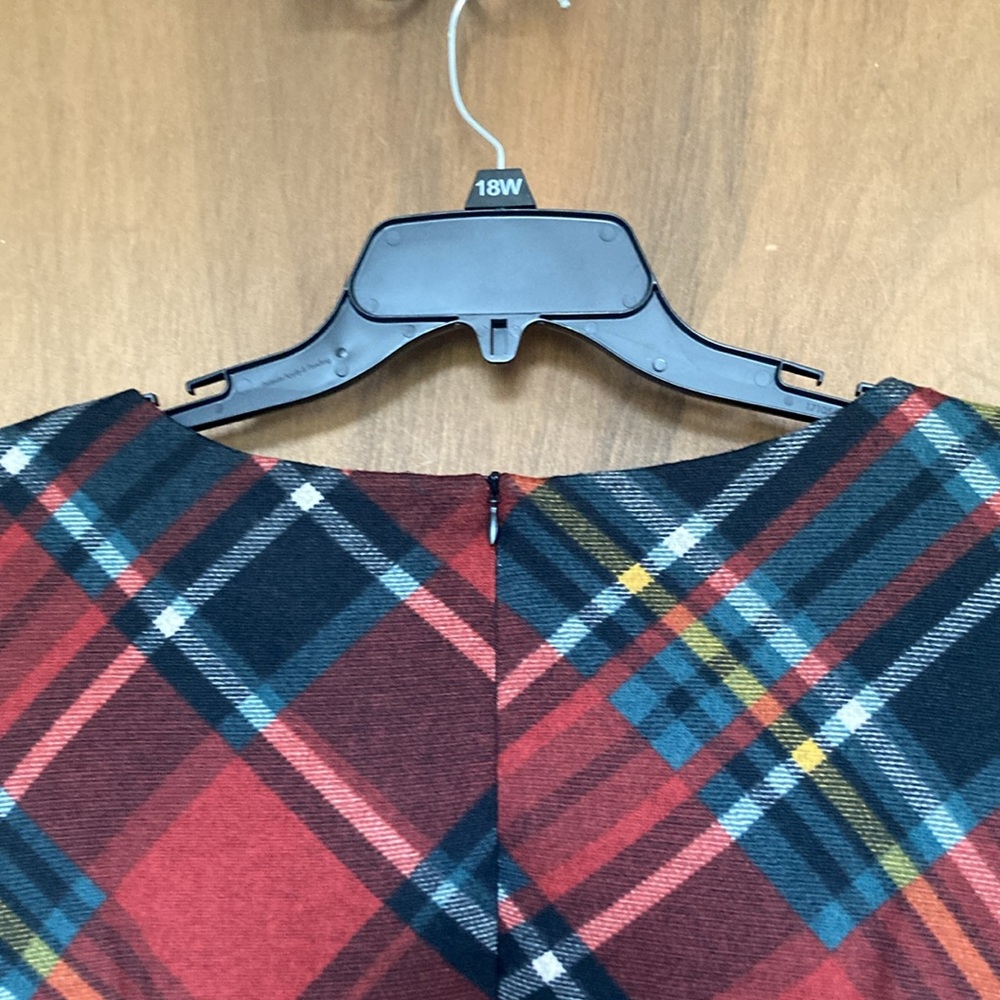 Connected dress plaid print w pockets some stretch casual office 18W - Picture 11 of 17